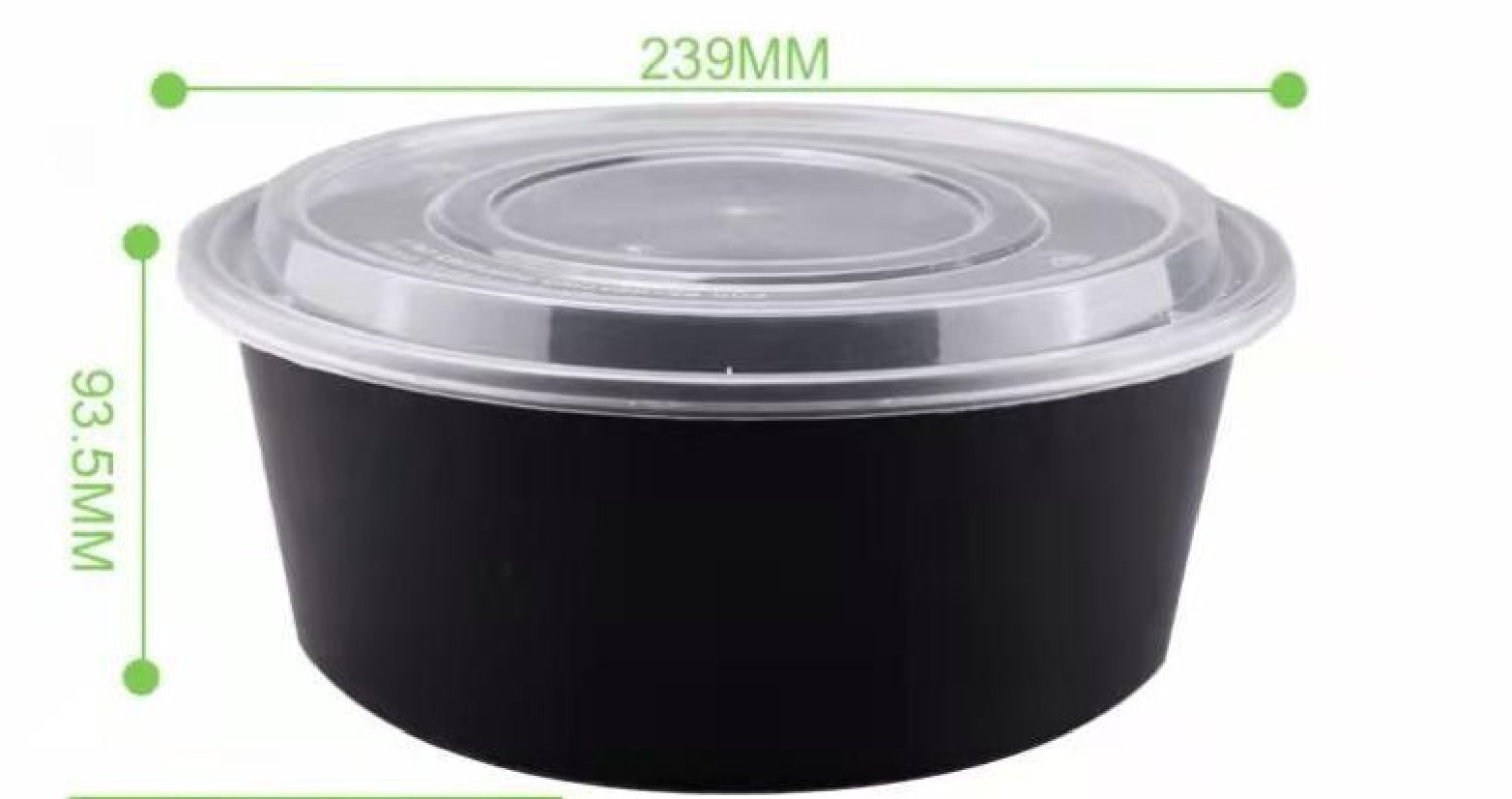 Microwaveable Container Black 3000ml