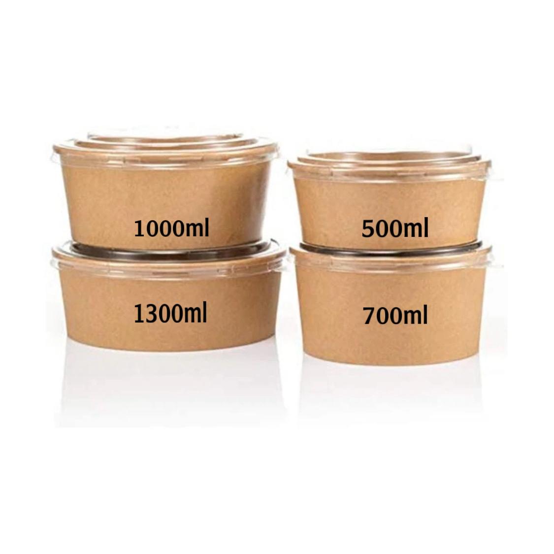 Boxes Kraft With Clear Lid Different Sizes 10pcs